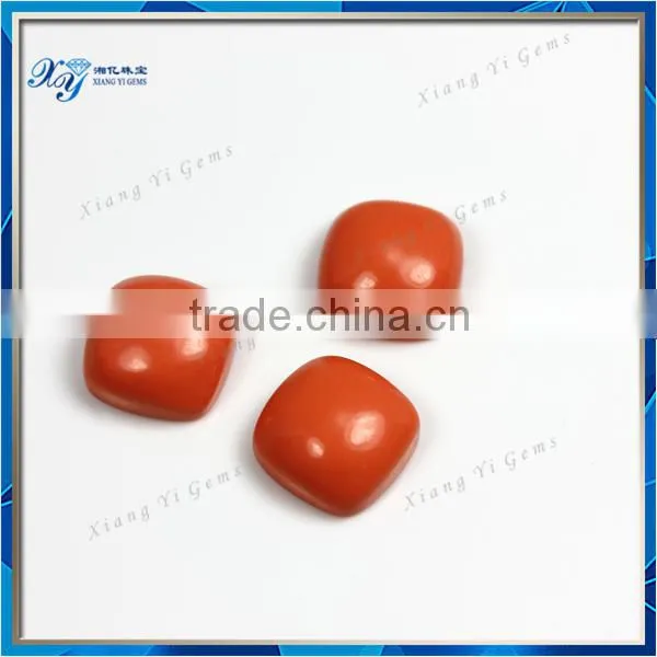 Best Loose Gemstone Wholesale 10x10mm Orange Turquoise Square Cabochon Square Cut Turquoise Stones for Jewelry Making