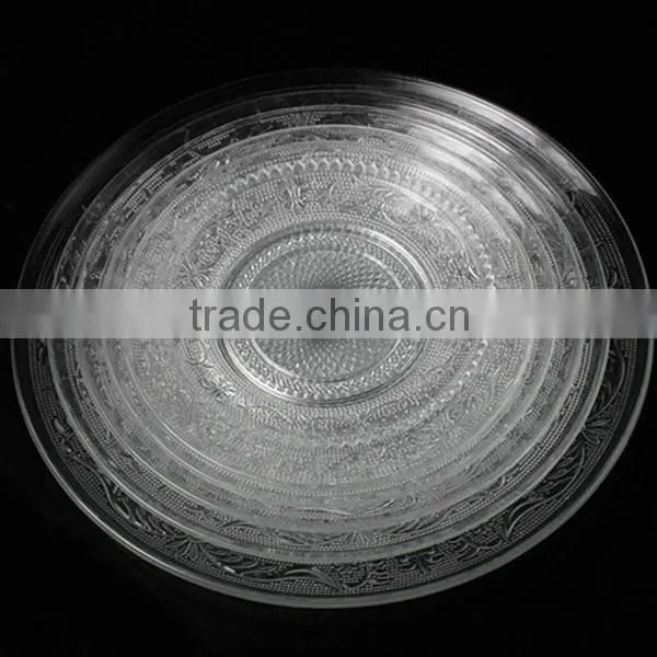 2pcs/set Clear Glass Cake Cookie Plate With Iron Stand photo-3