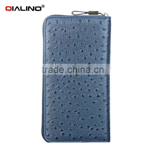 QIALINO Zipper Wallet Genuine Leather Wrist Wallet Handbag photo-3