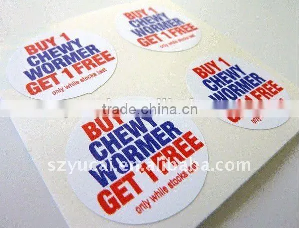 Customized Small Order Adhesive Label Sheet
