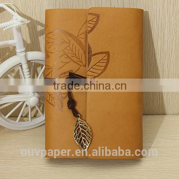 Hot Selling Sketchbook Stationery PU Leather Notebook Leaf Journal Diary photo-2