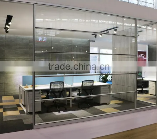 HK85 Modern Aluminium Frame Glass Divider Office Partition Wall