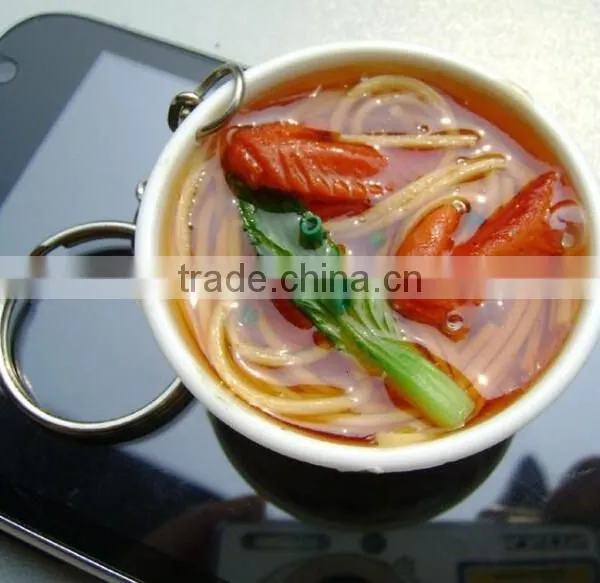 Chinese Fake Food In Mini Bowl Model For Fashion Decoration Of Artificial Fish Straps Decoration Display-Yiwu Sanqi Crafts photo-3