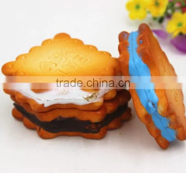 PU Cream One Bite Biscuits Miniature Fake Food For Dolls and Dollhouse Purse Keychains Decor-Yiwu Sanqi Crafts Factory photo-6