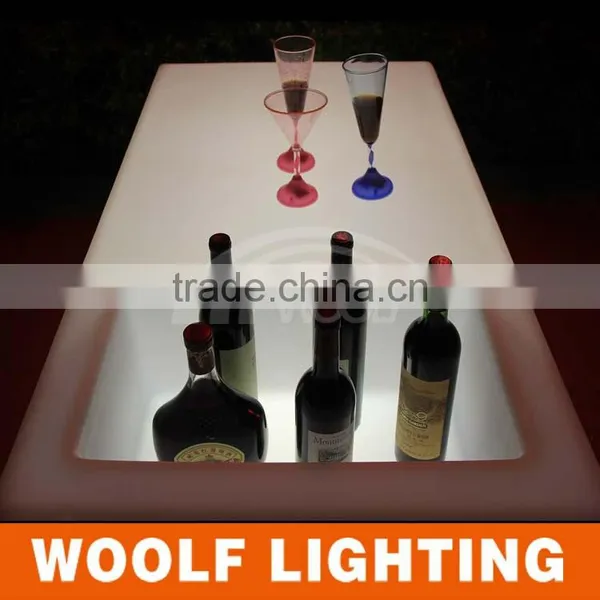 Biservice Nightclub Bar Used Flashing LED Rectangle Table With Cooler photo-3