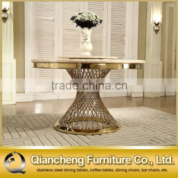 Popular Modern Round Marble Top Wedding Table With Steel Legs photo-5