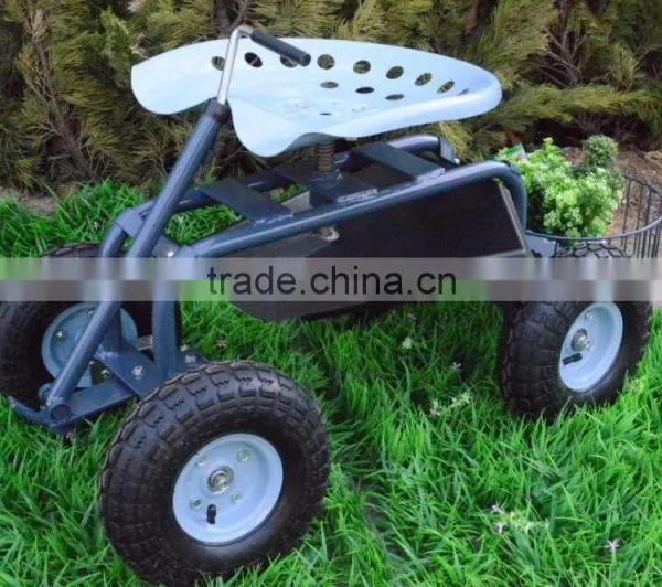TC4501D Rolling Garden Work Seat Cart With Bucket Basket TC4501D photo-3