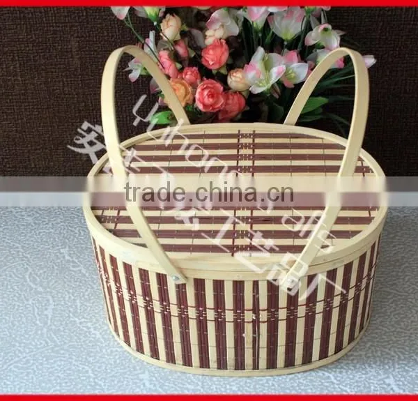 Strong Bamboo Storage Basket With Handle photo-4