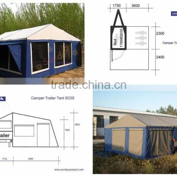 Tent Wholesale 4 Wheel Motorcycle Camper Trailer Tent for Car Roof Top Tent photo-5