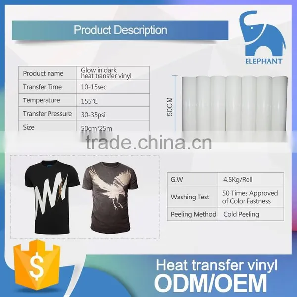 Wholesale Clothing Heat Transfer Glow in the Dark Vinyl Roll photo-2