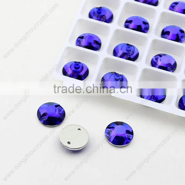 Colors Round Sew on Crystal Rhinestones,flatback Crystal Stones Factory Direct photo-2