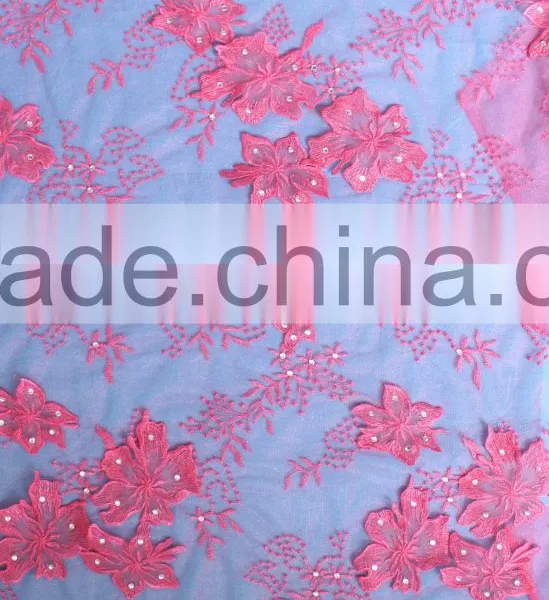 2017 Most Popular Beaded Tulle Lace Fabric Manufactured in China photo-3