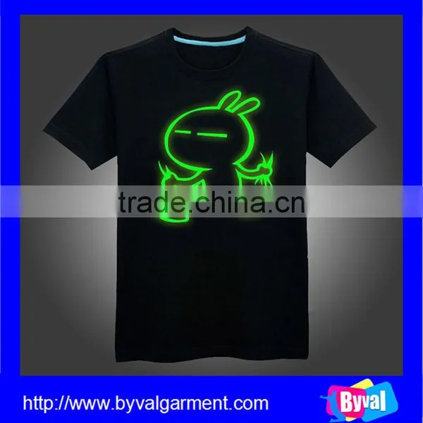 Wholesale El Flashing T-shirts/LED Light-Up T-shirt,Man LED T-shirt