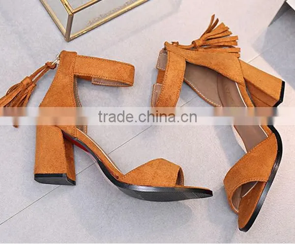 Wholesle Women Sandals Latest High Heel Ladies Tassel Shoes photo-4