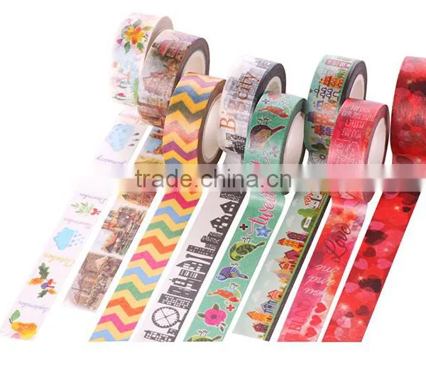 Multicolor Customized Japan Washi Tape 1.5cm*10m Cut by Hand Adhesive Paper Tape Whole Roll no Trace Removeable photo-3