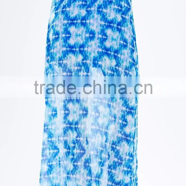Sexy Beach Wear Tie-dye Print Maxi Skirt Chiffon Belly Dance Arabic Sexy Dance Long Skirt 2015 photo-6