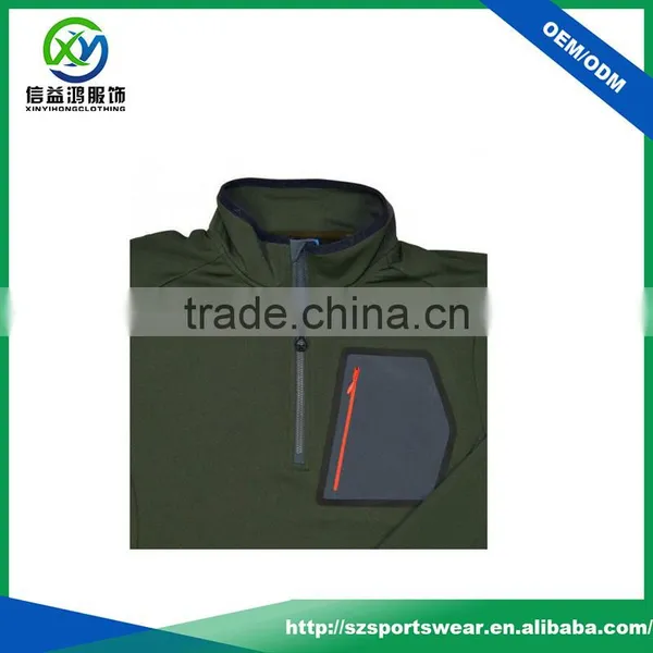New Style Nylon Pocket Polyester Spandex Slim Fit 1/4 Zipper Mens Sweatshirts photo-4