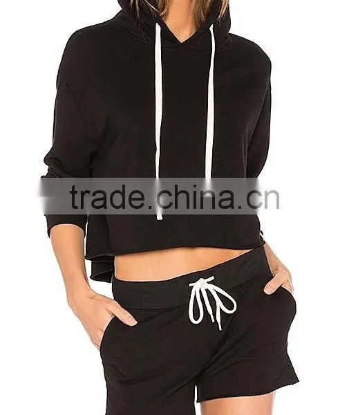 2017 OEM Apparel Womens Tracksuit With Hood Sexy Slim Fit Tracksuit Women Sport Sets photo-6