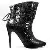Lotoyo Python-Print Drawstring Women Ankle Boots (LTYQC687A)