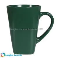 13oz Custom Round Top Square Base Ceramic Coffee Mug