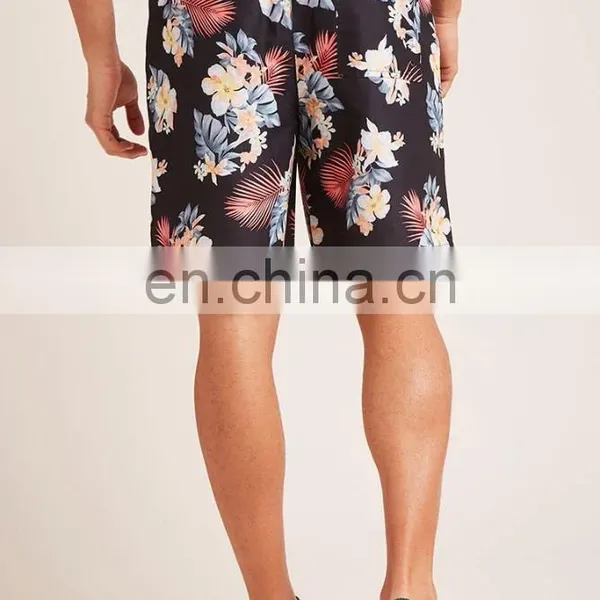 New Style Wholesale Summer Floral Print Swim Trunks Men photo-3