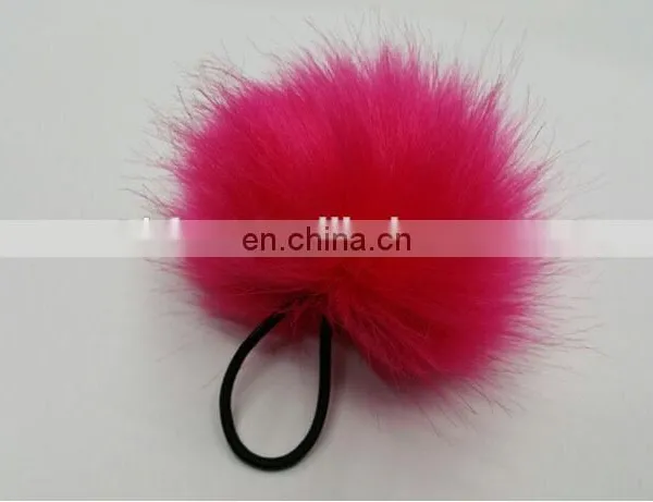Fluffy and Cute Baby Elastic Hair Band With Faux Fur Ball photo-3