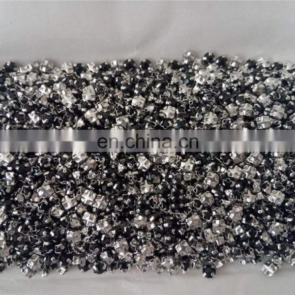 Wholesale Ss16 Jet Flat Back Rhinestones With Back Cross Claw Settings