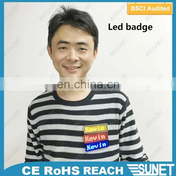 Party Giveaways Embroidery Design Button Led Flashing Badge photo-5