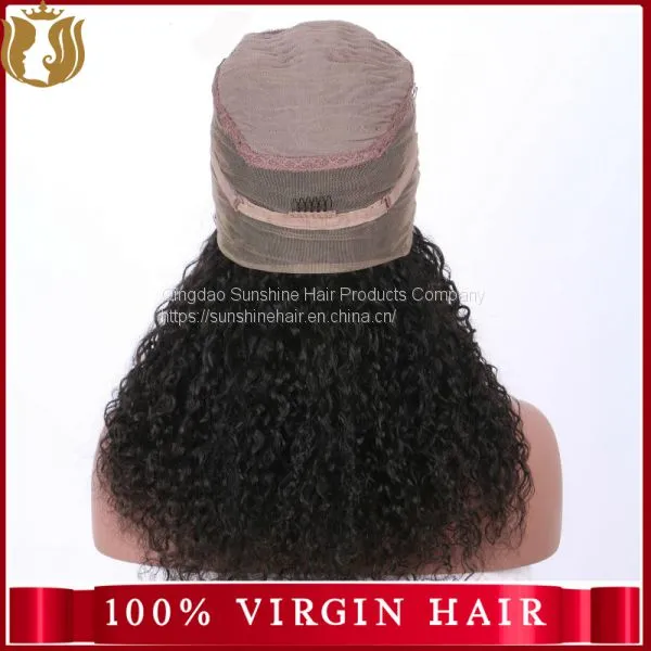 Brazilian Virgin 100% Human Hair Deep Wave Full Lace Wig