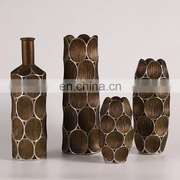Support Customized Cheap Italian Style Interior Decoration Ornaments Modern Resin Dried Flower Vase photo-6