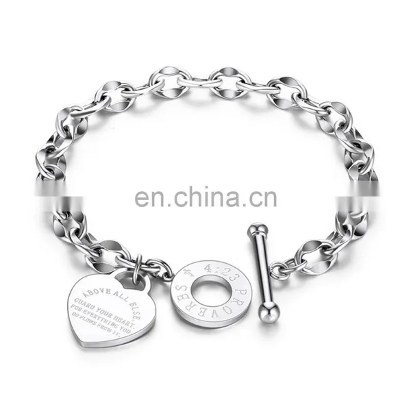 Romantic Creative Chinese Factory, Custom Heart Pendant Rose Gold Plated Chain Bracelet Women Jewelry For Party/ photo-3