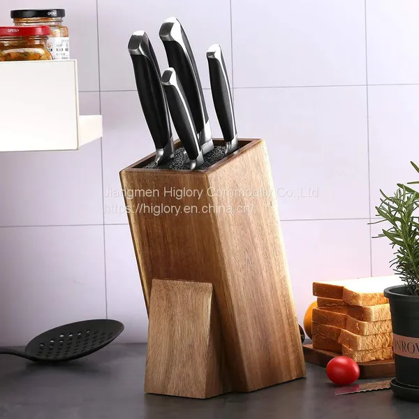 Universal Wooden Knife Set Block Western-style Knife Storage for Household Kitchenware photo-4