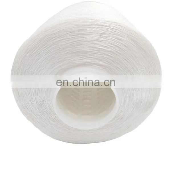 Hot Selling Recycled Raw White 100% Polyester Sewing Thread For Bags Shoes Mattress Quilting photo-3