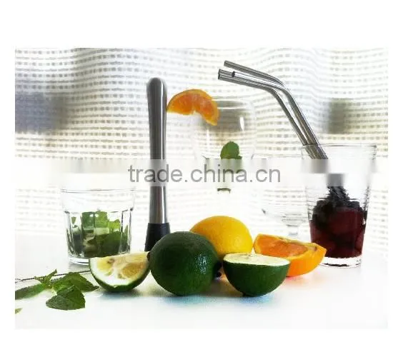 Cocktail Muddler - Stainless Steel - Grooved Nylon Head photo-4