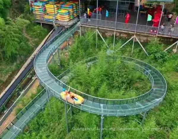 Scenic Area Large Glass Water Slide Net Red Project Outdoor Amusement Equipment Transparent High-altitude Rafting Manufacturers Customized photo-5