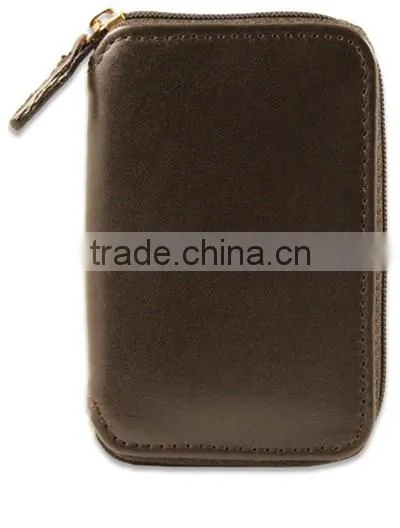 Genuine Cowhide Leather Zipper Key Case With Hooks photo-3