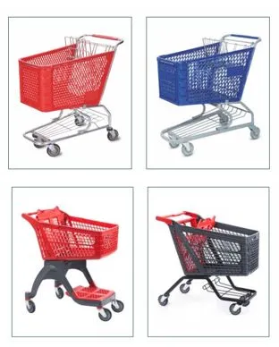 Supply 100L Hot Sell Grocery Plastic Shopping Trolley Supermarket Carts