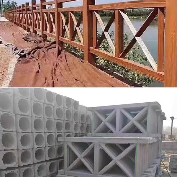 Factory Direct Supply of Cement Imitation Wood Products, River Embankment Guardrails, and Cross-ladder Railing Molds photo-3
