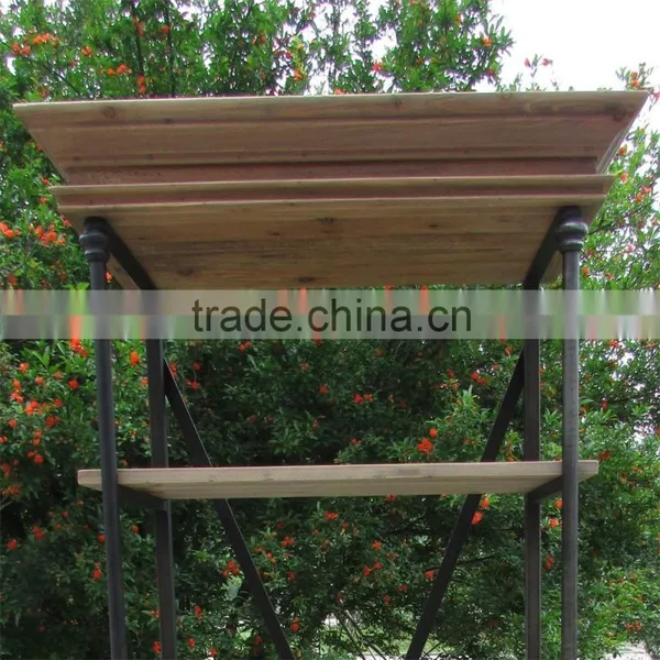 RE-1511 Vintage Industrial Furniture Wooden Corner Shelf photo-3