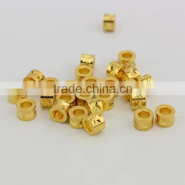 JS1155 Wholesale Gold Carved Tube Spacer Beads,DIY Jewelry Spacer Beads photo-2