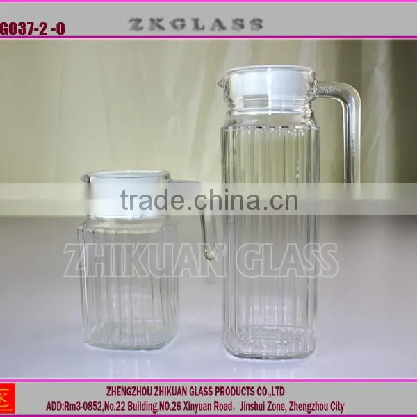 Hot Selling Good Quality Juice Jug;water/juice Glasses With Lid;high Quality Clear Glass Jug photo-2