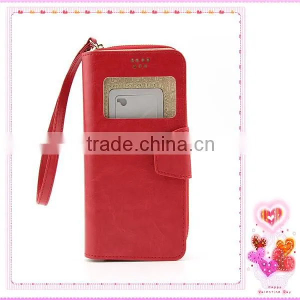 Morden Lady Fashion Wallet Leather Phone Case ,4-5.5 Inch Universal Smart Phone Wallet Style Leather Case With Strap and Mirror photo-2
