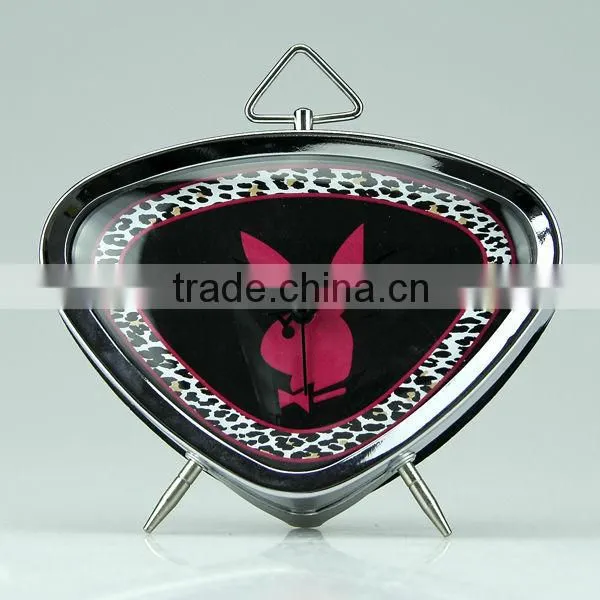 Retro Digital Table Top Decorative Triangle-shaped Metal Alarm Clock photo-2