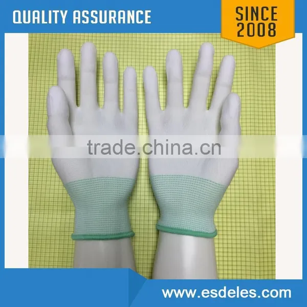 Hot Sale ESD Clean Fabric pu Dotted Safety Glove photo-5