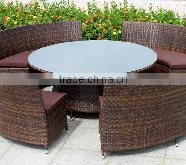 Hot Sale Outdoor Synthetic Resin Round 4,5,6,8,10,12 Seat Table Chairs Sofa Set Poly Rattan Garden Furniture Quality Choice photo-3