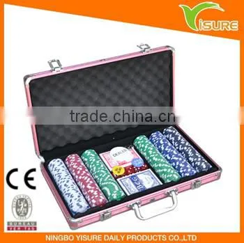 300pcs Poker Chips Set In Casino Style Poker Chip With Color Box +2 Decks Playling Cards