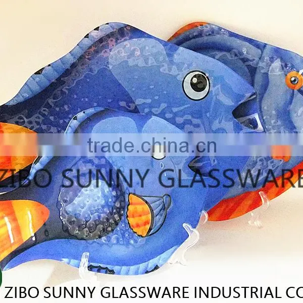 Deep Blue Fish Glass Plate Combination Suit photo-2
