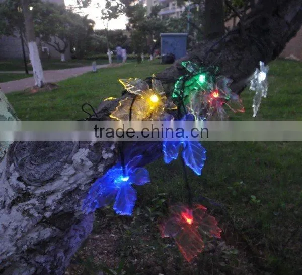 Colorful Solar Strip Light Qualitied Solar Panel+10 Maple Leaf Led +4.5M Lenght Cable Using for Christmas,festival Decoration photo-4