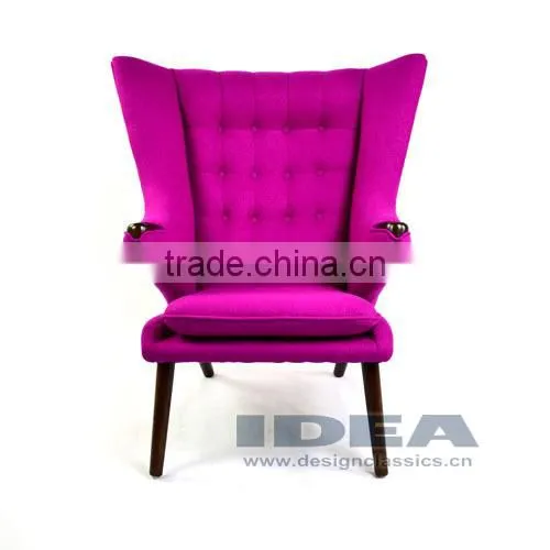 Replica Hans J Wegner Papa Bear Chair - Pink Fabric photo-2