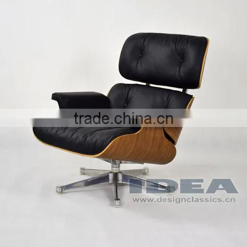 Replica Charles Lounge Chair Walnut Veneer Black Leather photo-2